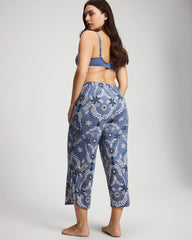 Soma / Piped Crop Pajama Pants BOTANICAL TILE SUNDOWN
