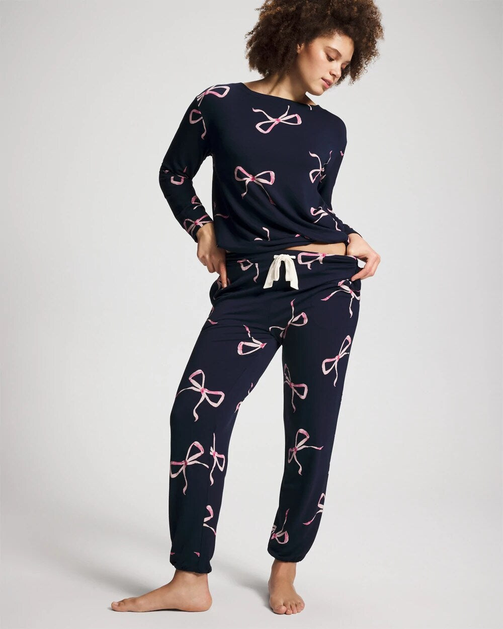 Soma / Banded Ankle Pajama Pant BELOVED BOWS GRAND NAVY