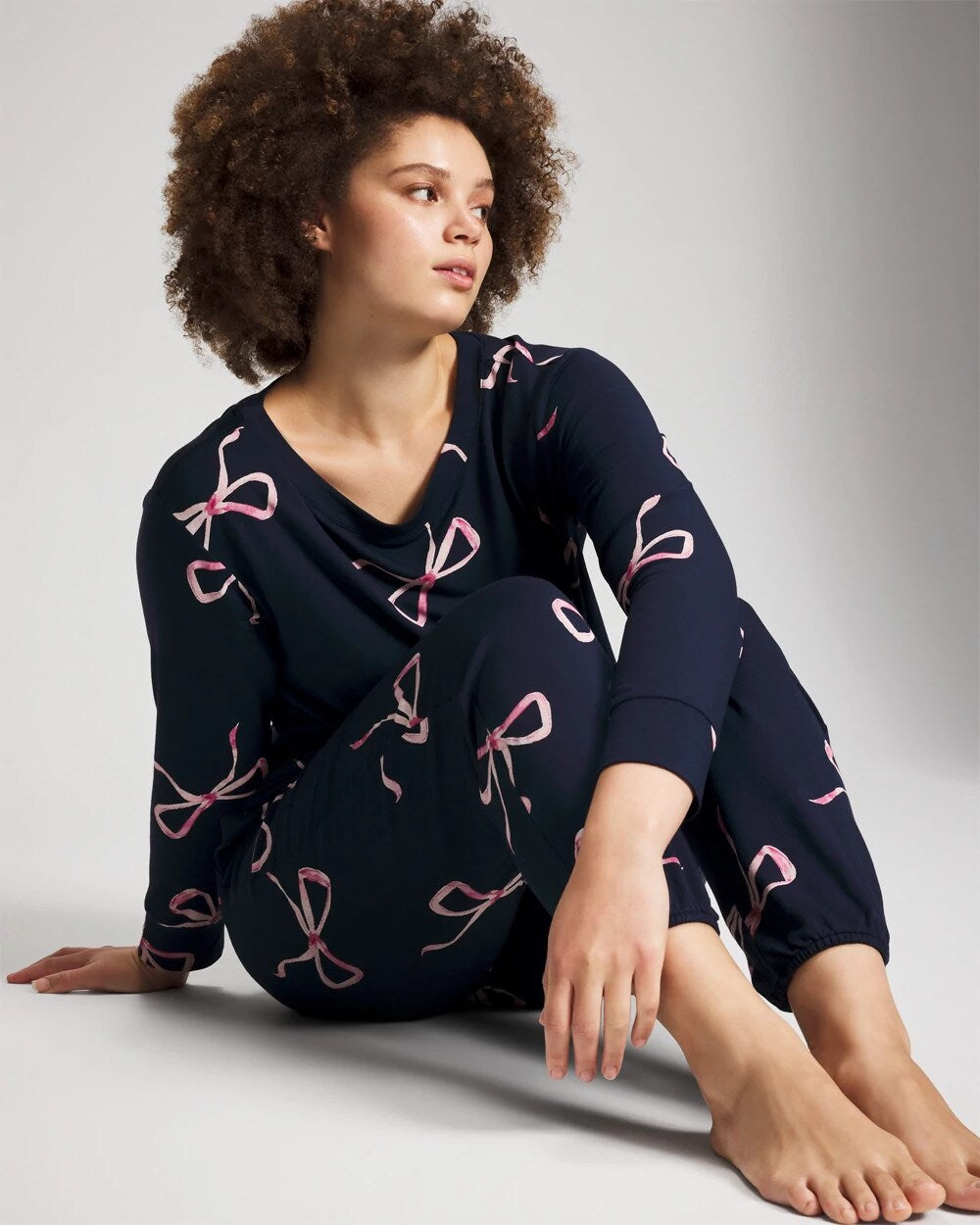 Soma / Banded Ankle Pajama Pant BELOVED BOWS GRAND NAVY