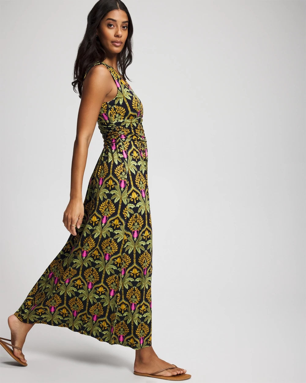 Soma / Goddess Maxi Bra Dress PALMY PATTERNS NAVY