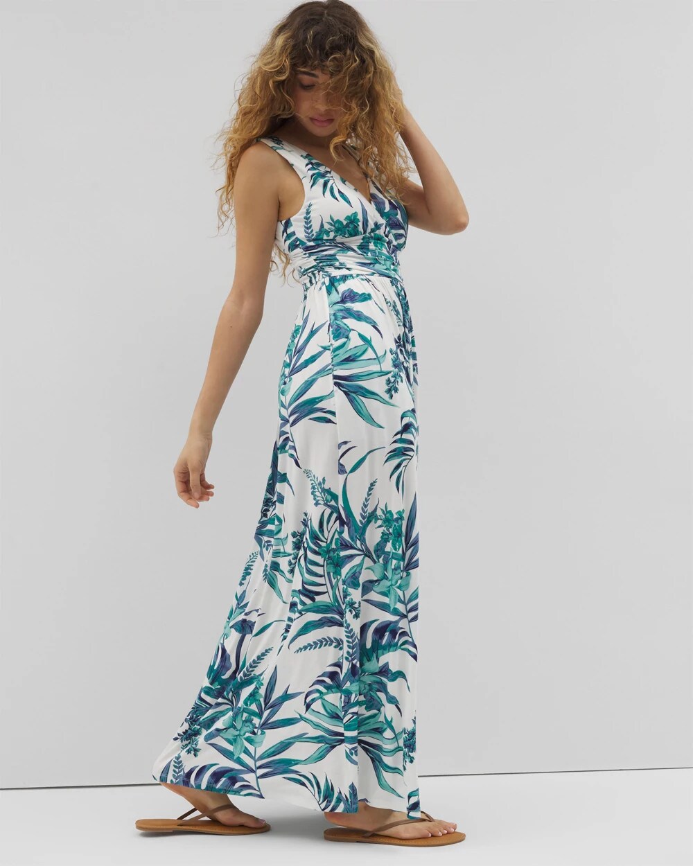 Soma / Goddess Maxi Bra Dress PALM PERFECT G COCONUT