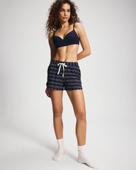 Soma / Curved Hem Pajama Shorts BOHO STRIPE NAVY