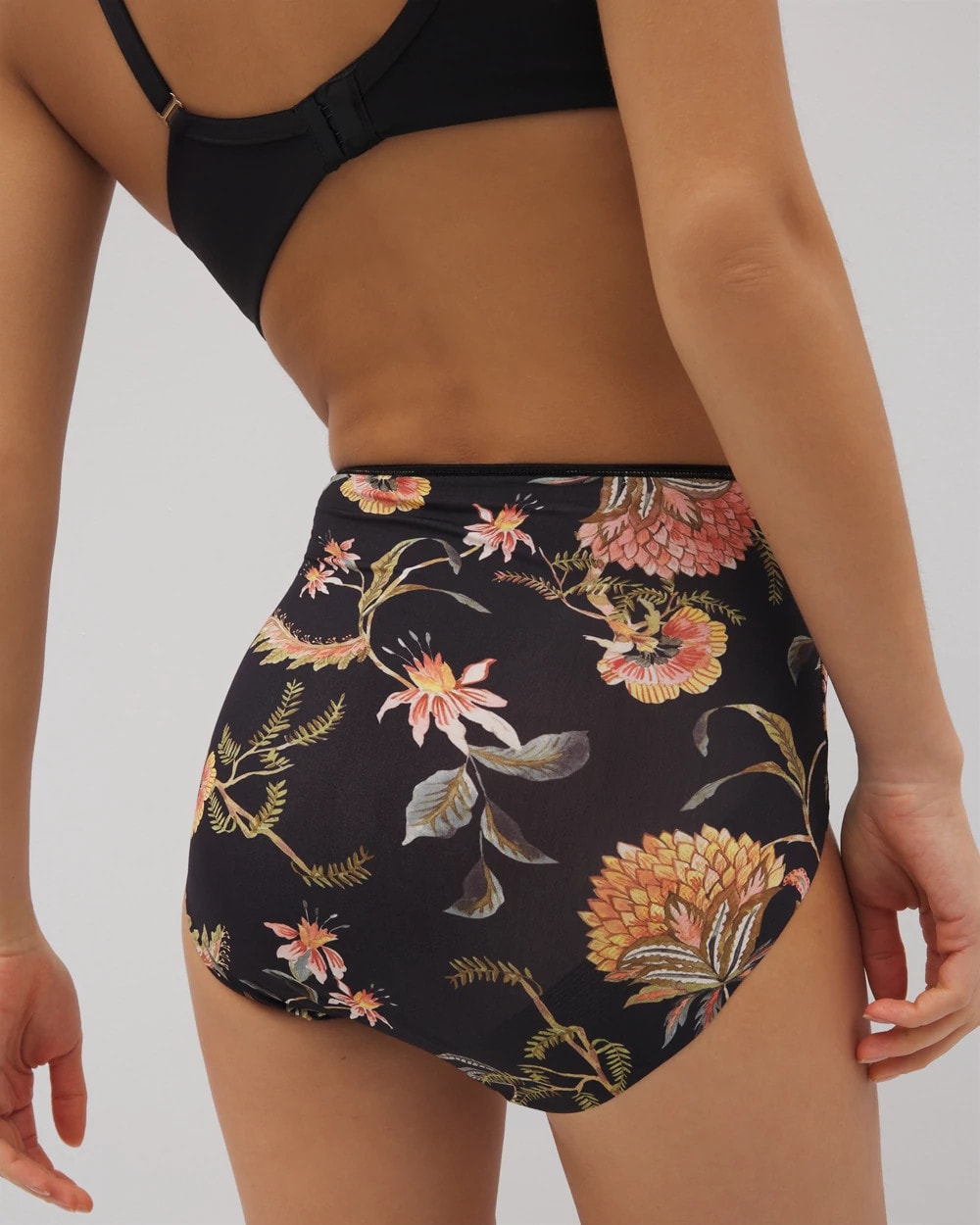 Soma / High-Waist Brief Panty JAIPUR FLORAL BLACK