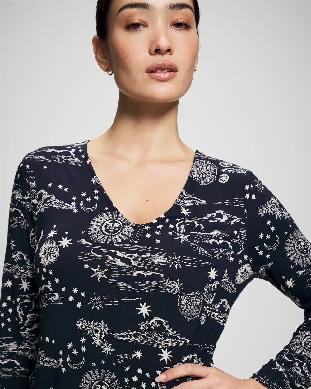 Soma / Long-Sleeve Sleepshirt COSMIC BALLET NAVY