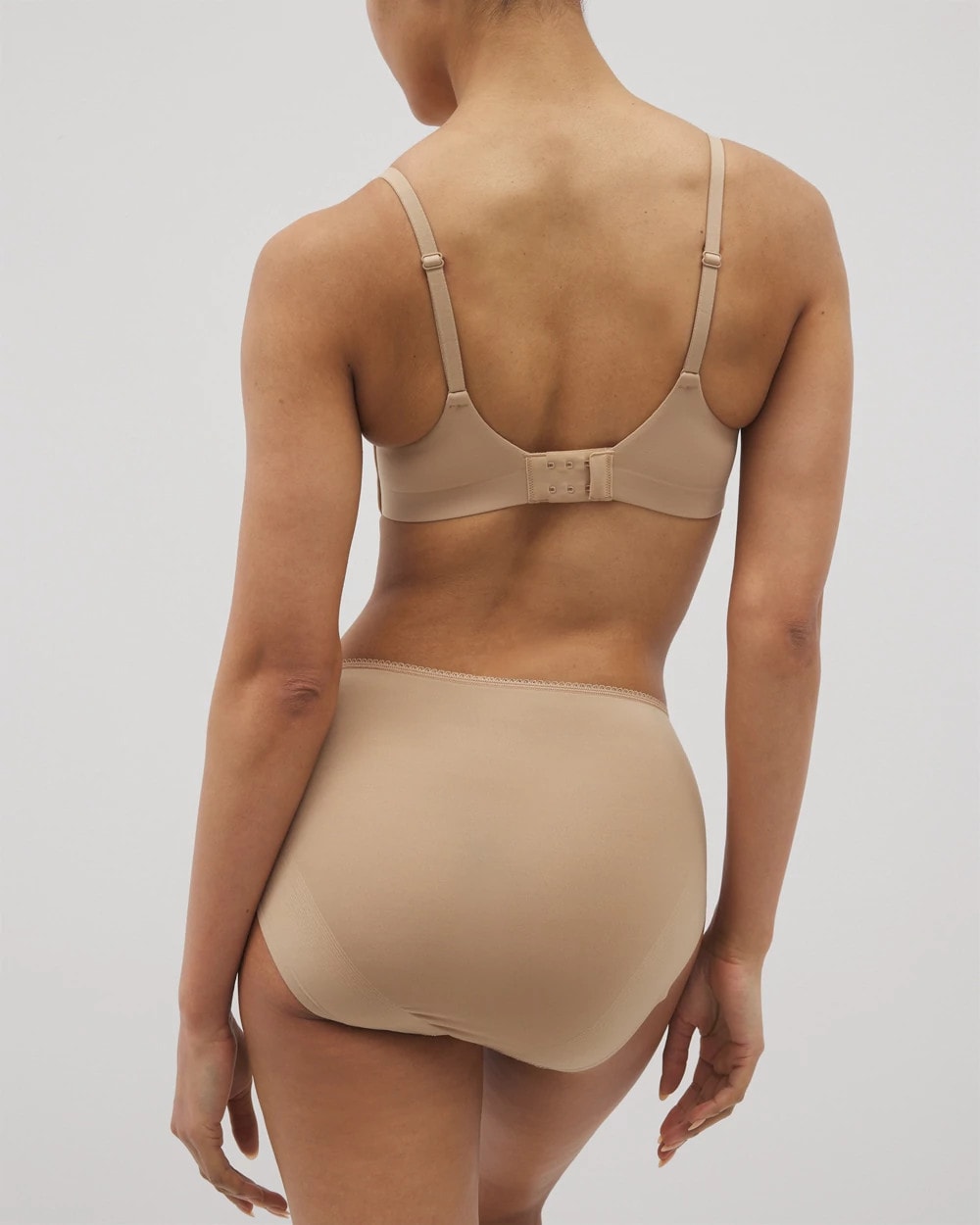 Soma / Vanishing Edge Microfiber Modern Brief Panty with Lace WARM AMBER