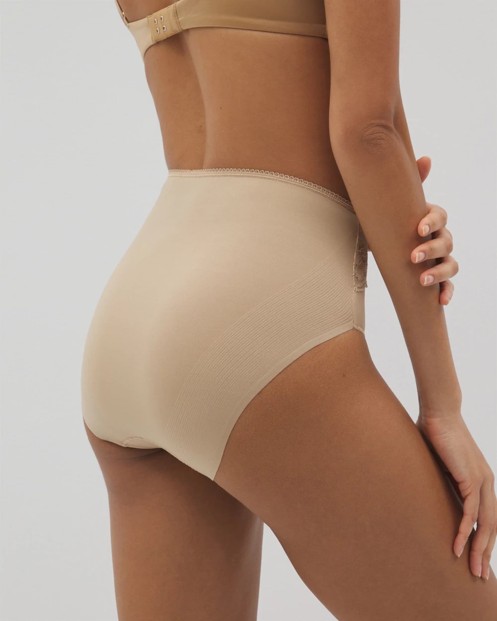 Soma / Vanishing Edge Microfiber Modern Brief Panty with Lace WARM AMBER