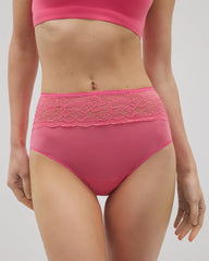 Soma / Vanishing Edge Microfiber Modern Brief Panty with Lace CAMELLIA ROSE