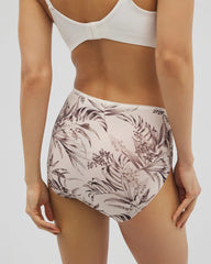 Soma / Vanishing Edge Microfiber Modern Brief Panty with Lace PALM PERFECT M CHAMPAGNE