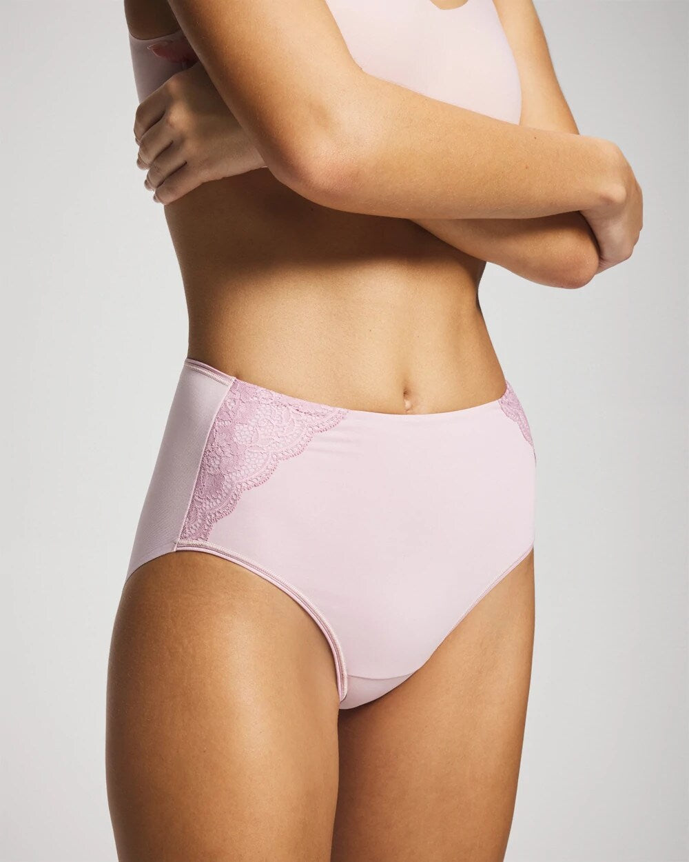 Soma / Tummy Modern Brief Panty with Lace AMETHYST BLUSH