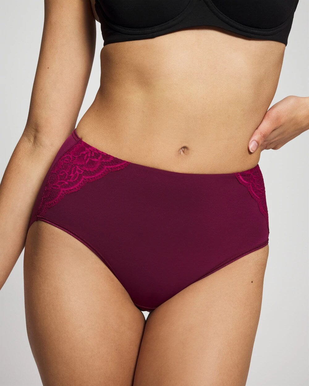 Soma / Tummy Modern Brief Panty with Lace POMEGRANATE WINE
