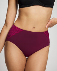 Soma / Tummy Modern Brief Panty with Lace POMEGRANATE WINE