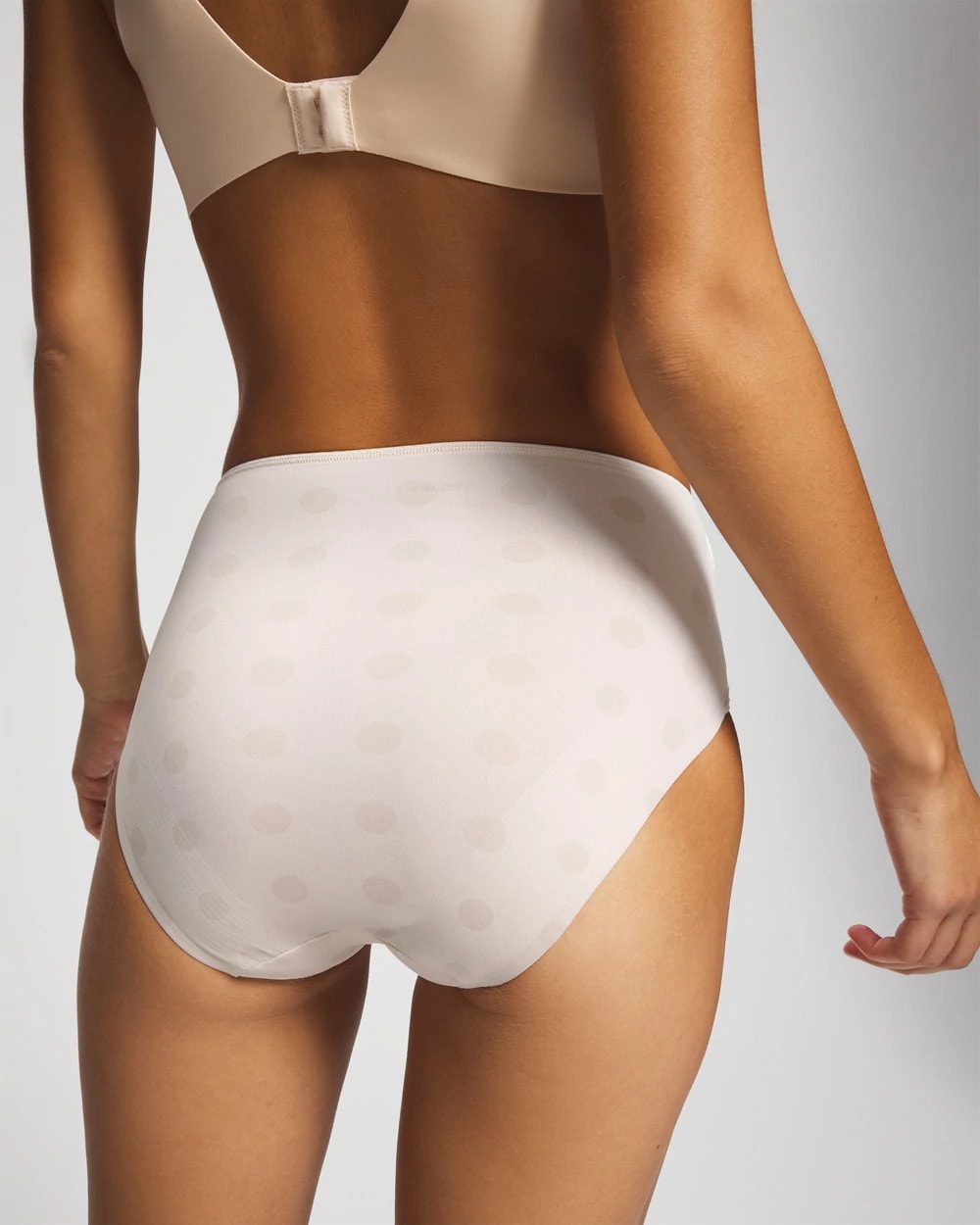 Soma / Tummy Modern Brief Panty with Lace DRAMA DOTS CHAMPAGNE