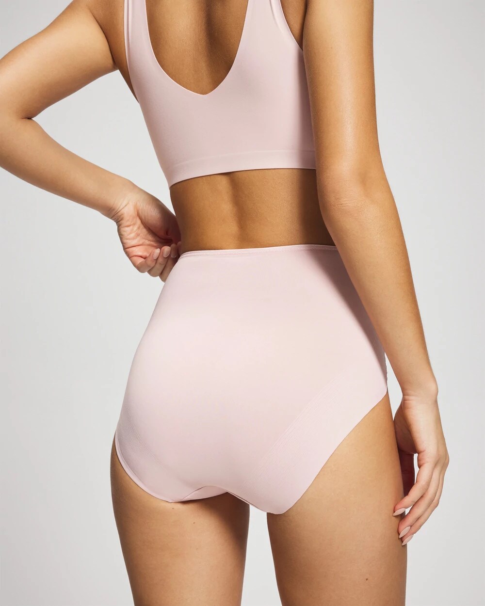 Soma / Tummy High-Waist Brief Panty with Lace PRETTY PINK