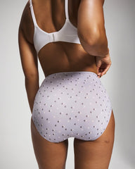 Soma / Tummy High-Waist Brief Panty with Lace HALF MOON BLUE OPAL
