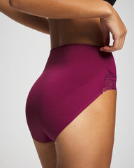Soma / Tummy High-Waist Brief Panty with Lace POMEGRANATE WINE