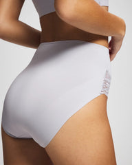 Soma / Tummy High-Waist Brief Panty with Lace BLUE OPAL