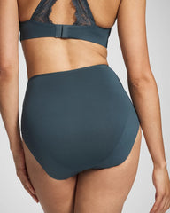 Soma / Tummy High-Waist Brief Panty with Lace PETROL