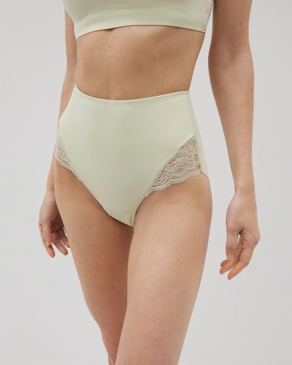 Soma / Tummy High-Waist Brief Panty with Lace ALOE WASH