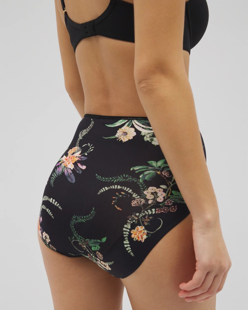 Soma / Tummy High-Waist Brief Panty with Lace PARADISE PLUMES D M BLACK