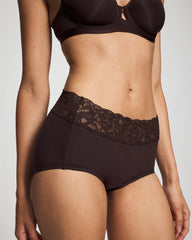 Soma / Brief Panty with Super Soft Signature Lace CHOC PLUM W DTM FOIL