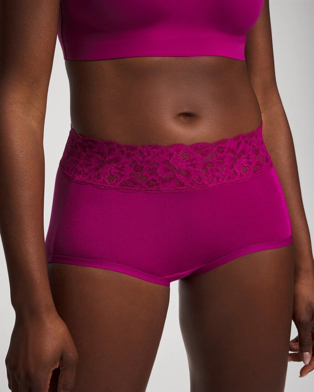 Soma / Brief Panty with Super Soft Signature Lace MAGENTA ORCHID