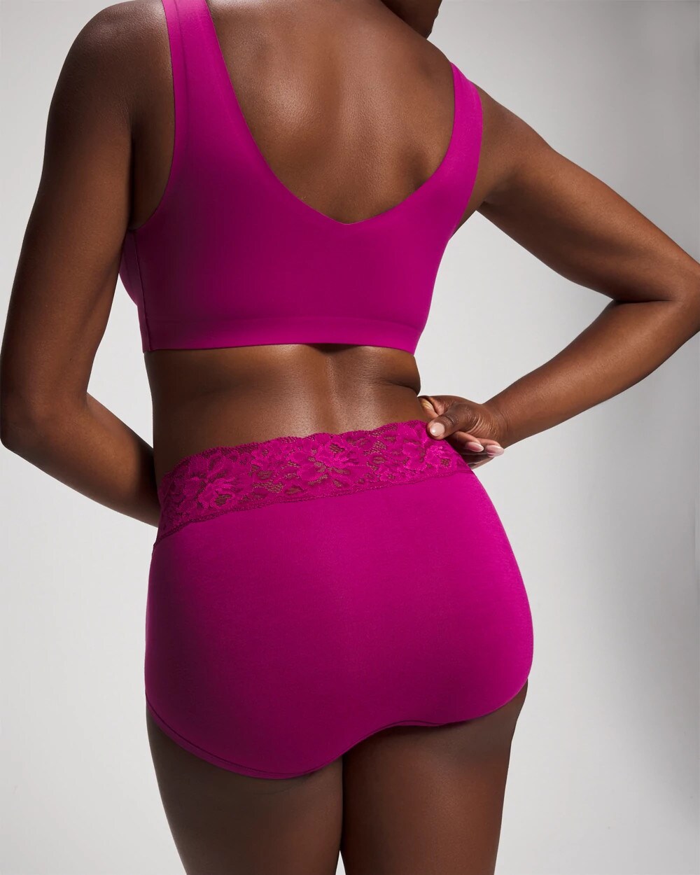 Soma / Brief Panty with Super Soft Signature Lace MAGENTA ORCHID