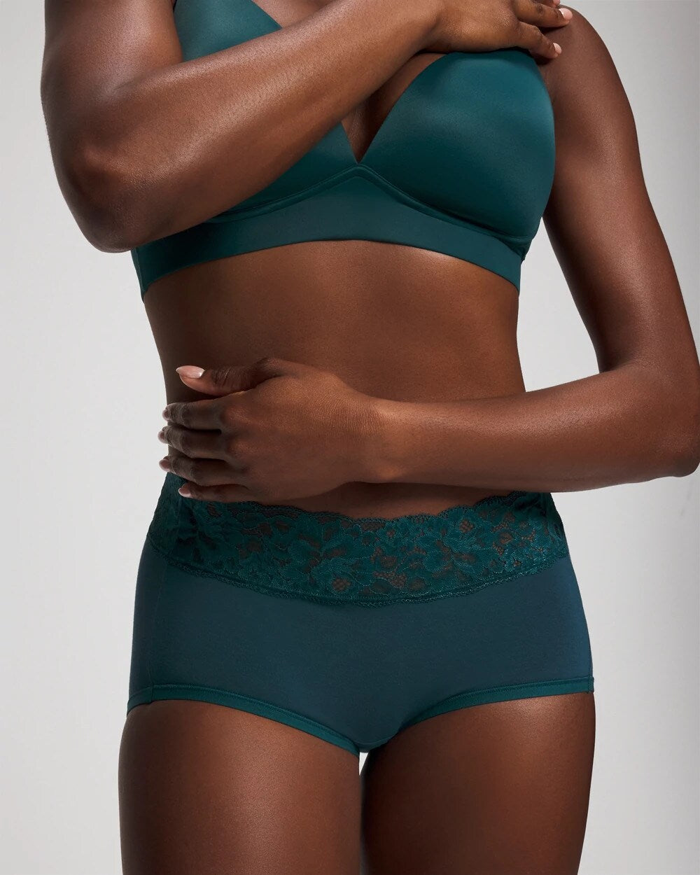 Soma / Brief Panty with Super Soft Signature Lace DEEP TEAL W/ DTM FOIL