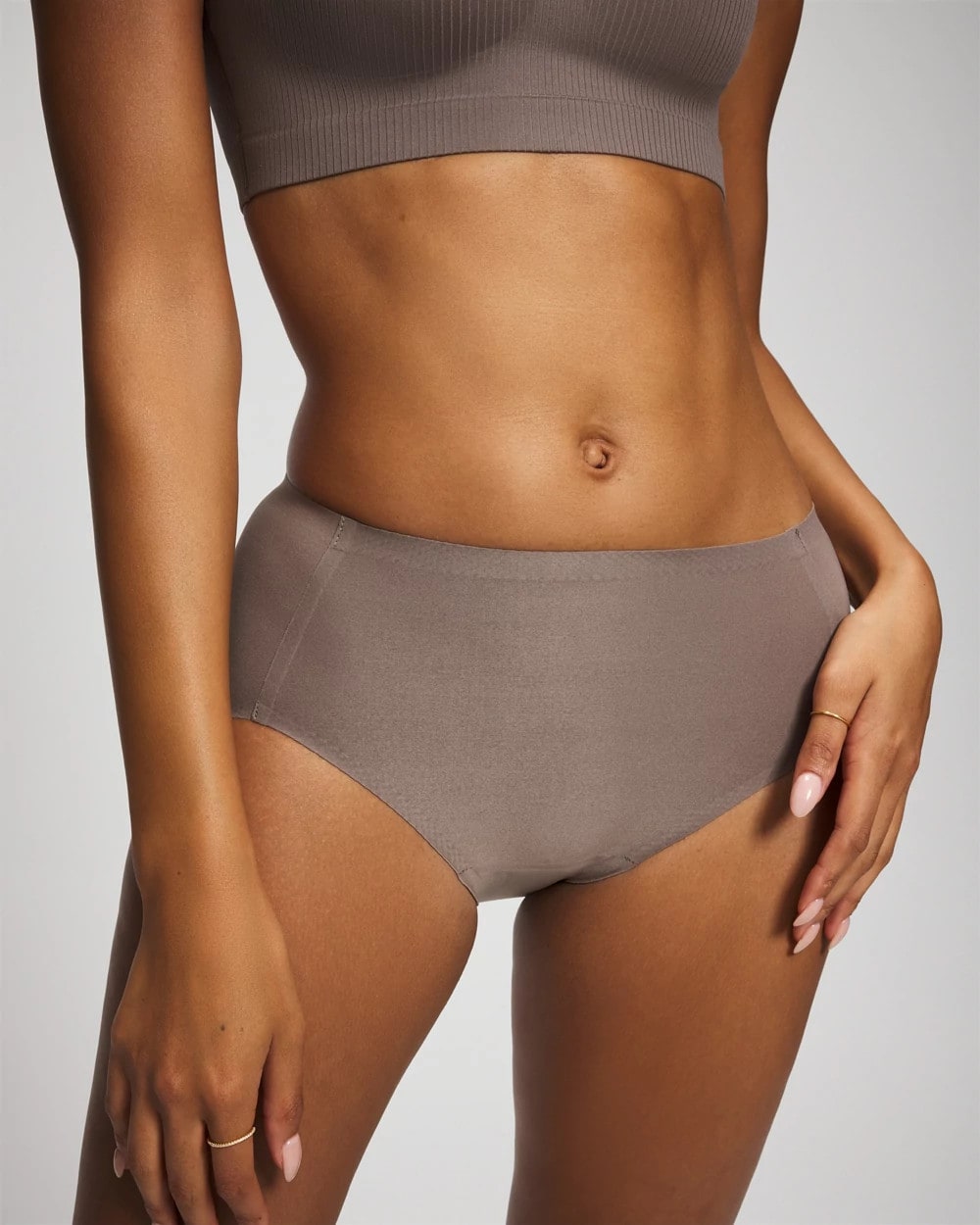 Soma / Enbliss Soft Stretch Modern Brief Panty DARK TAUPE