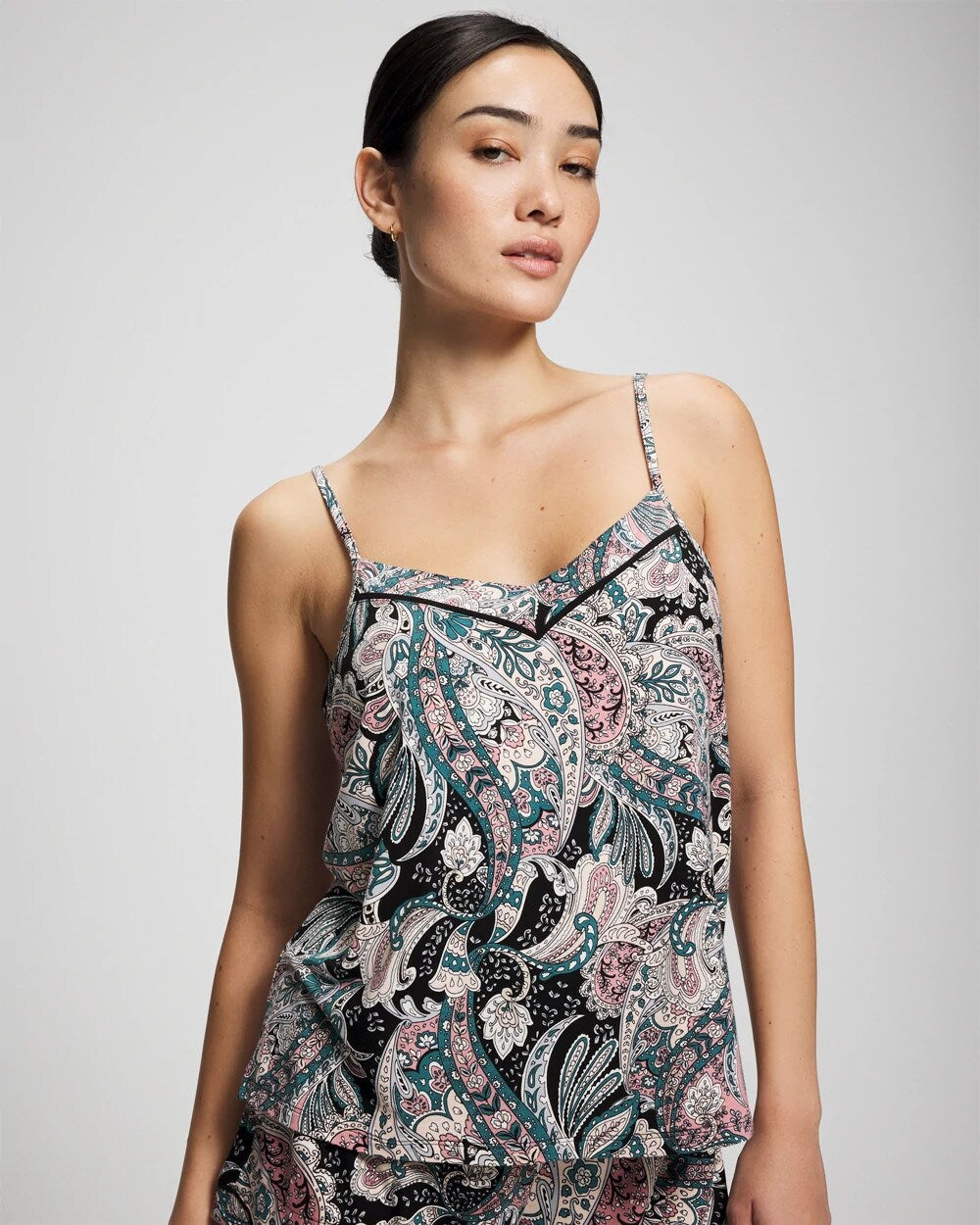 Soma / Piped Pajama Cami REGAL PAISLEY BLACK