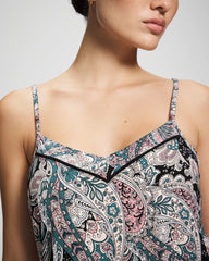Soma / Piped Pajama Cami REGAL PAISLEY BLACK