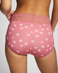 Soma / Brief Panty with Enchanting Lace WATER SPOTS ANTIQUE PINK