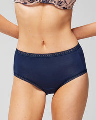 Soma / Cotton Brief Panty with Lace Trim NIGHTFALL NAVY