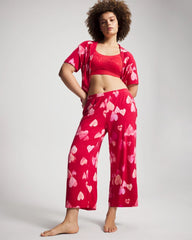 Soma / Cropped Pajama Pants WHOLE LOTTA LOVE RED