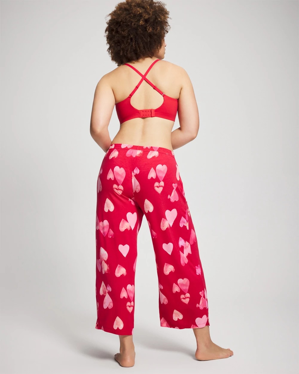 Soma / Cropped Pajama Pants WHOLE LOTTA LOVE RED
