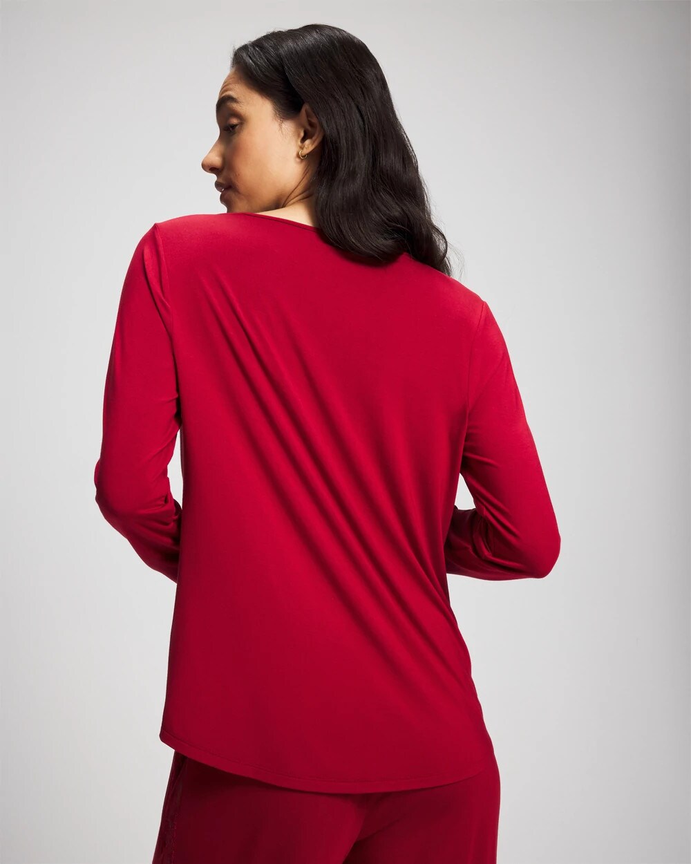 Soma / Lace Long Sleeve Pajama Top PAINT THE TOWN RED