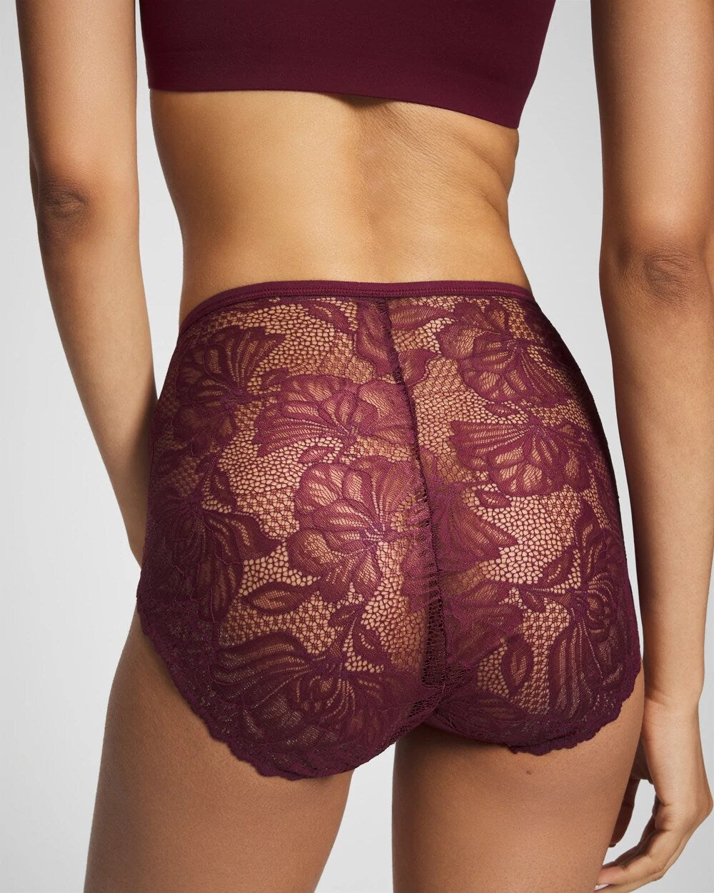 Soma / Lace Back Modern Brief Panty VELVET PLUM