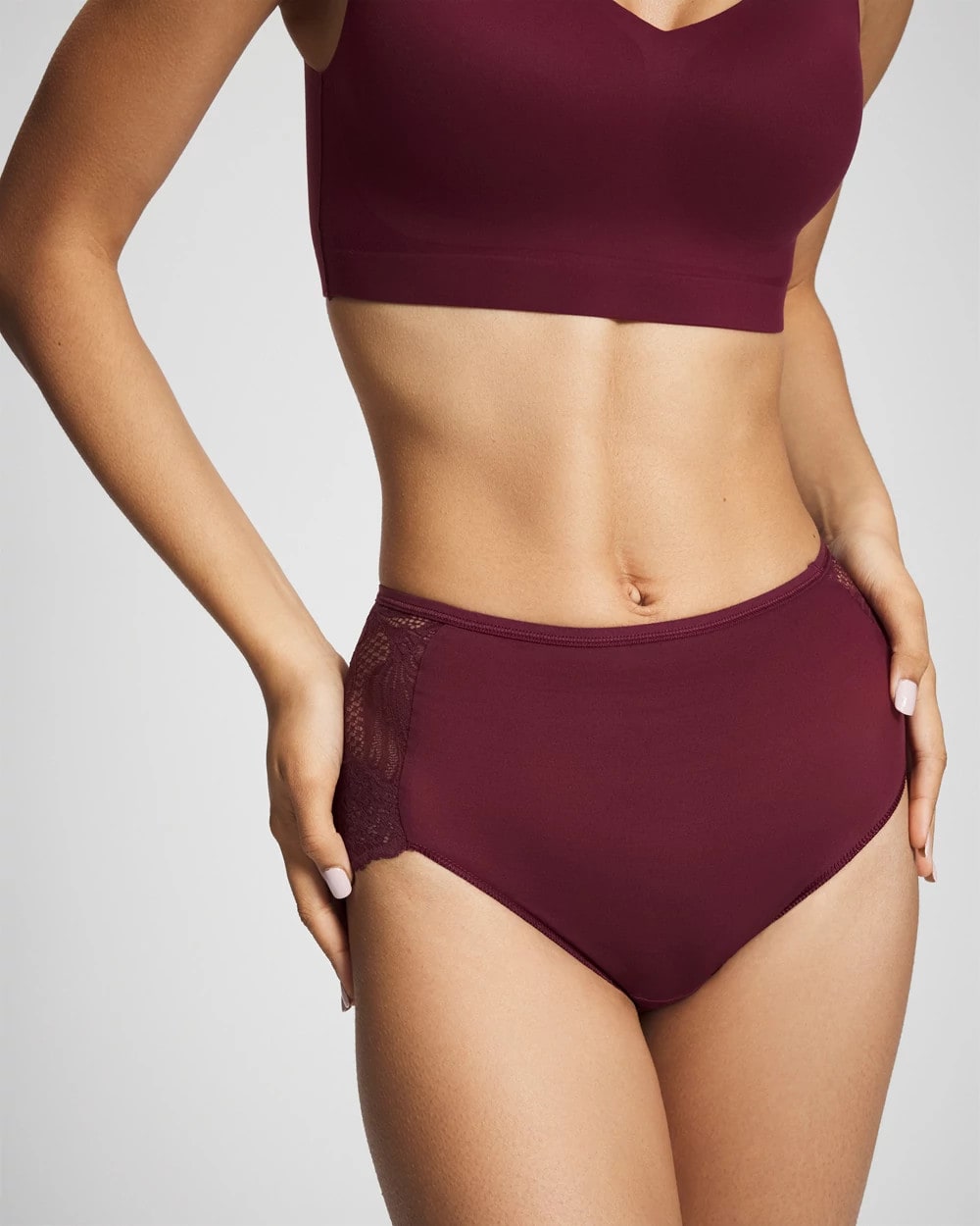 Soma / Lace Back Modern Brief Panty VELVET PLUM