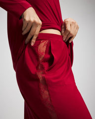 Soma / Lace Relaxed Wide Leg Pajama Pant PAINT THE TOWN RED