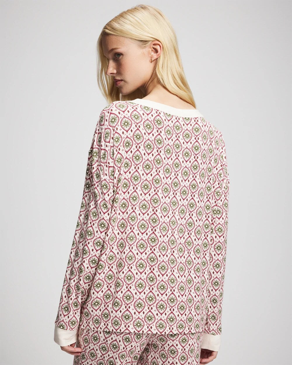 Soma / Long Sleeve Henley PATTERNED PIECES CHAMP
