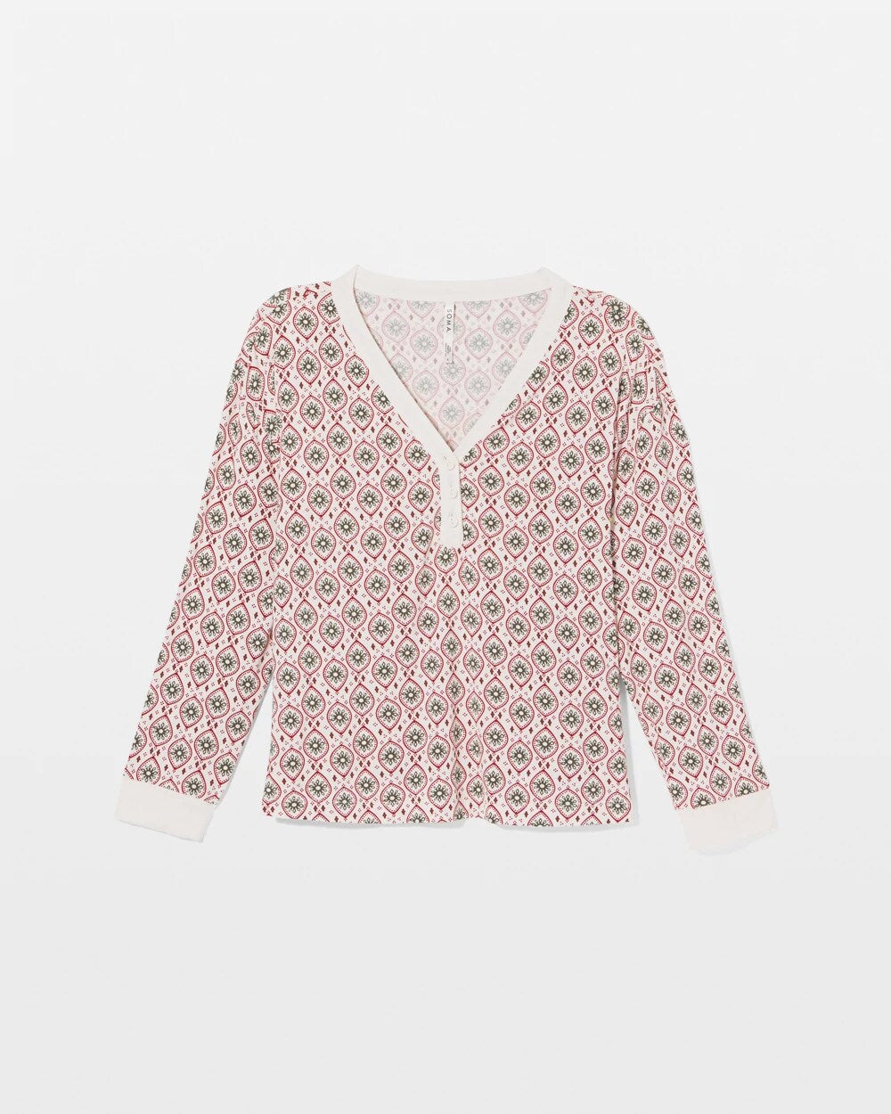 Soma / Long Sleeve Henley PATTERNED PIECES CHAMP
