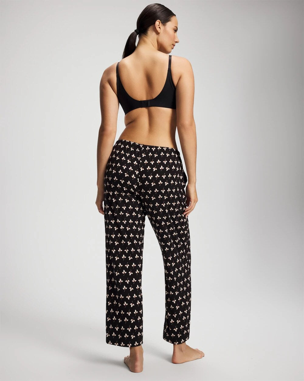 Soma / Ankle Pajama Pant PEACEFUL PETALS BLACK