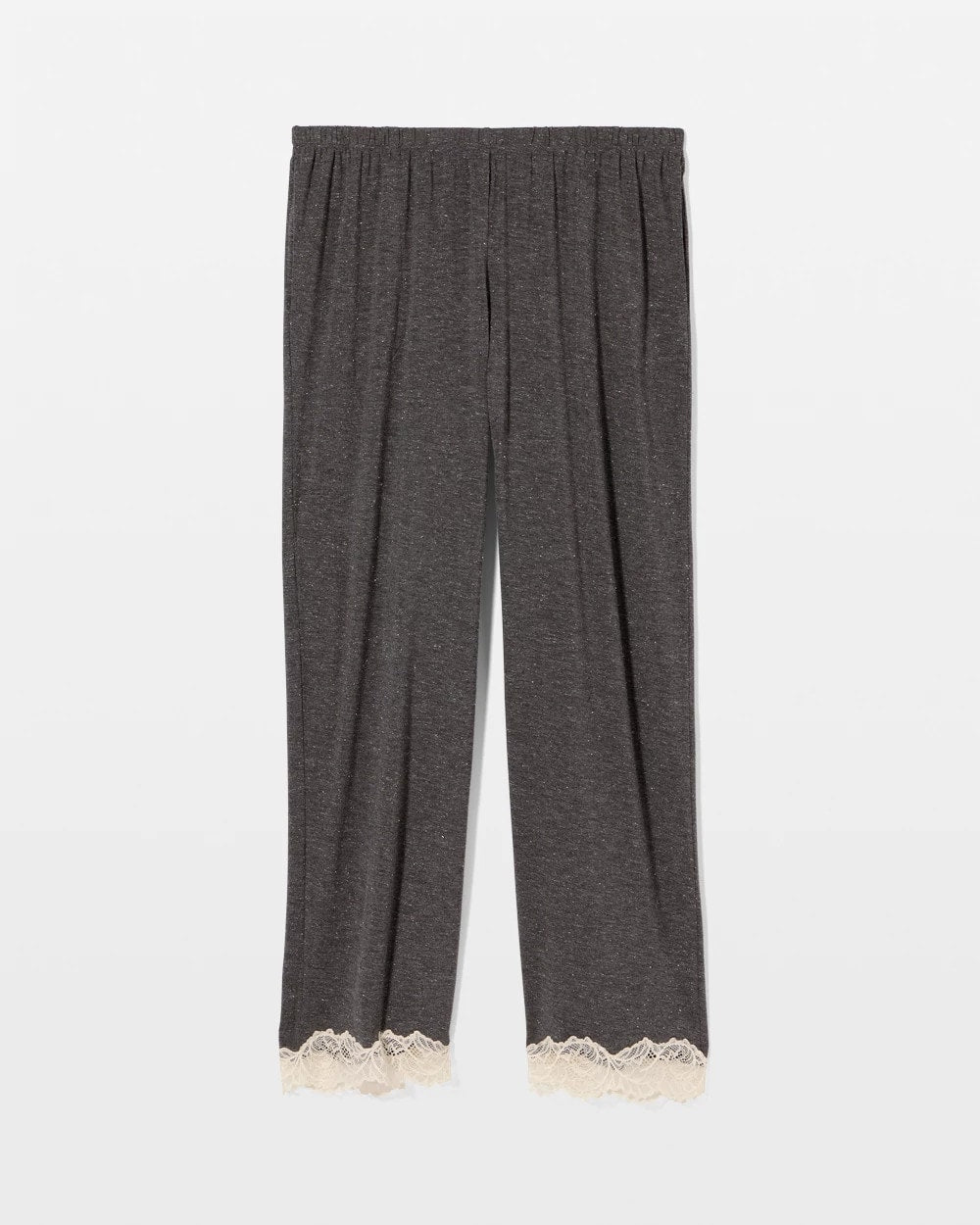 Soma / Lace Trim Pajama Pant CHARCOAL HEATHER W/ SHINE