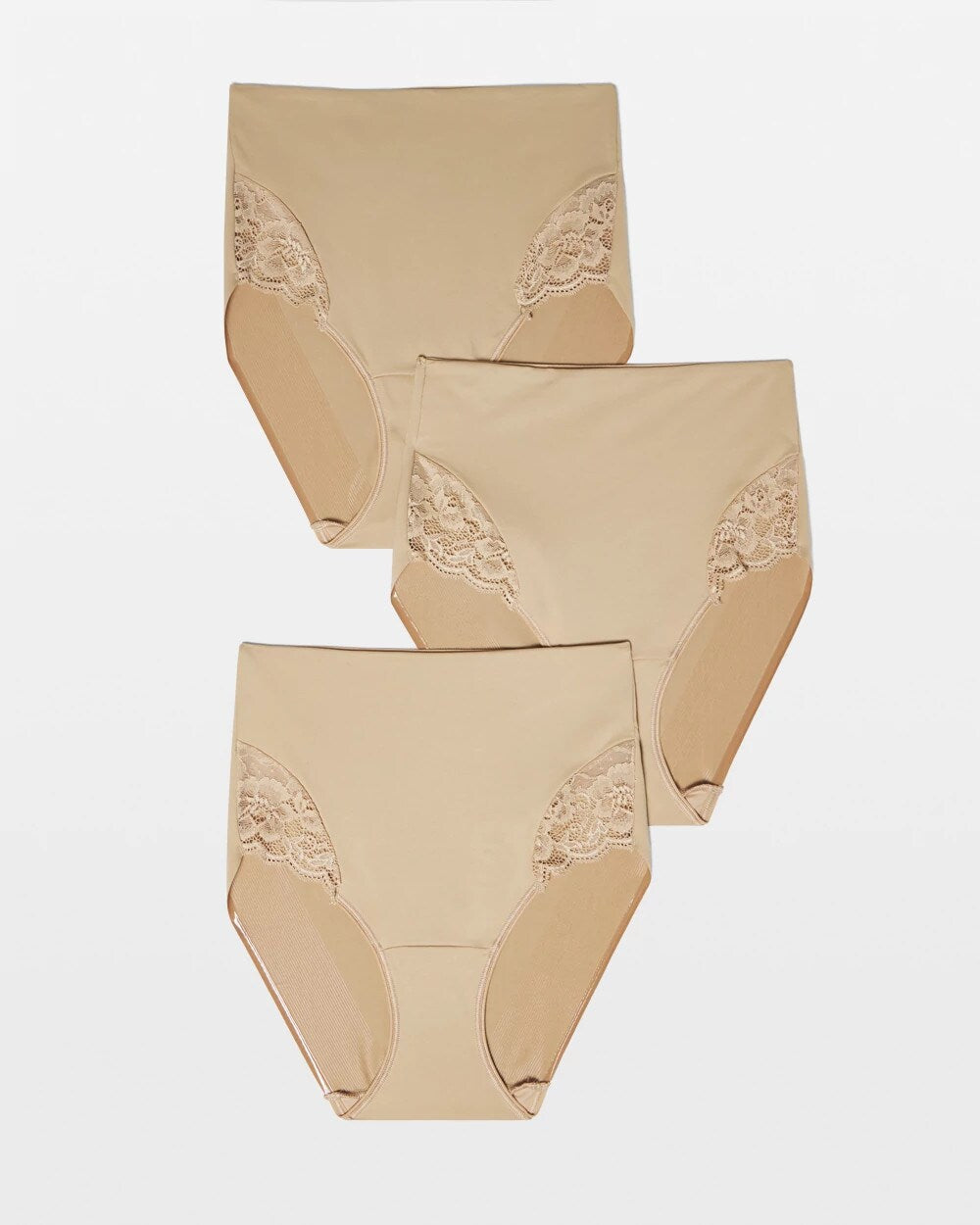 Soma / Tummy High-Waist Brief Panty with Lace 3 Pack WARM AMBER MULTIPACK