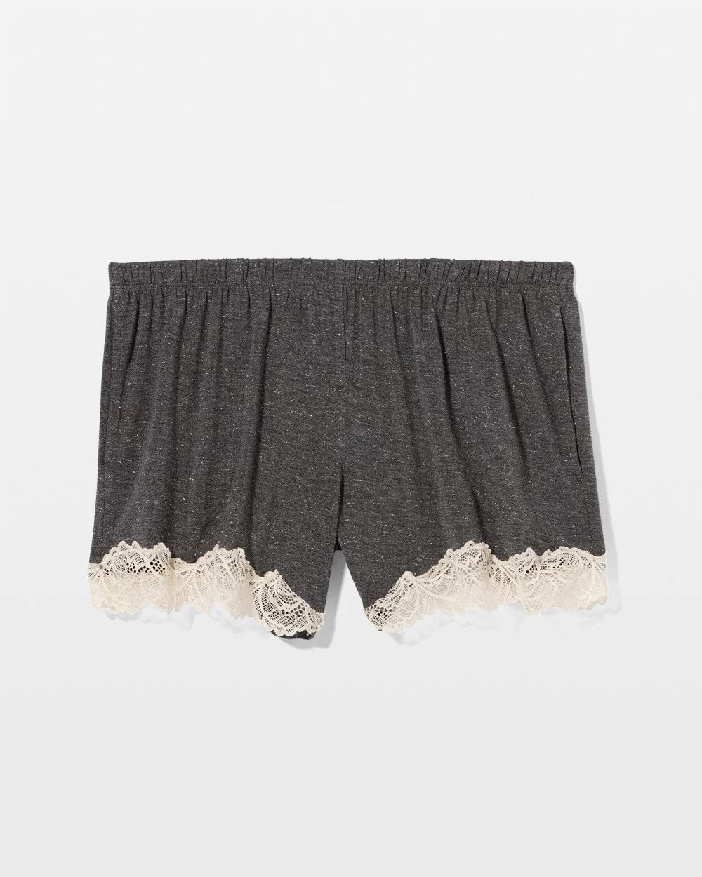 Soma / Lace Trim Pajama Short CHARCOAL HEATHER W/ SHINE