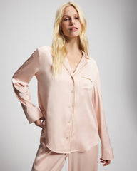 Soma / Long Sleeve Notch Collar Pajama Top CAMEO ROSE