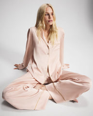 Soma / Long Sleeve Notch Collar Pajama Top CAMEO ROSE