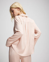 Soma / Long Sleeve Notch Collar Pajama Top CAMEO ROSE
