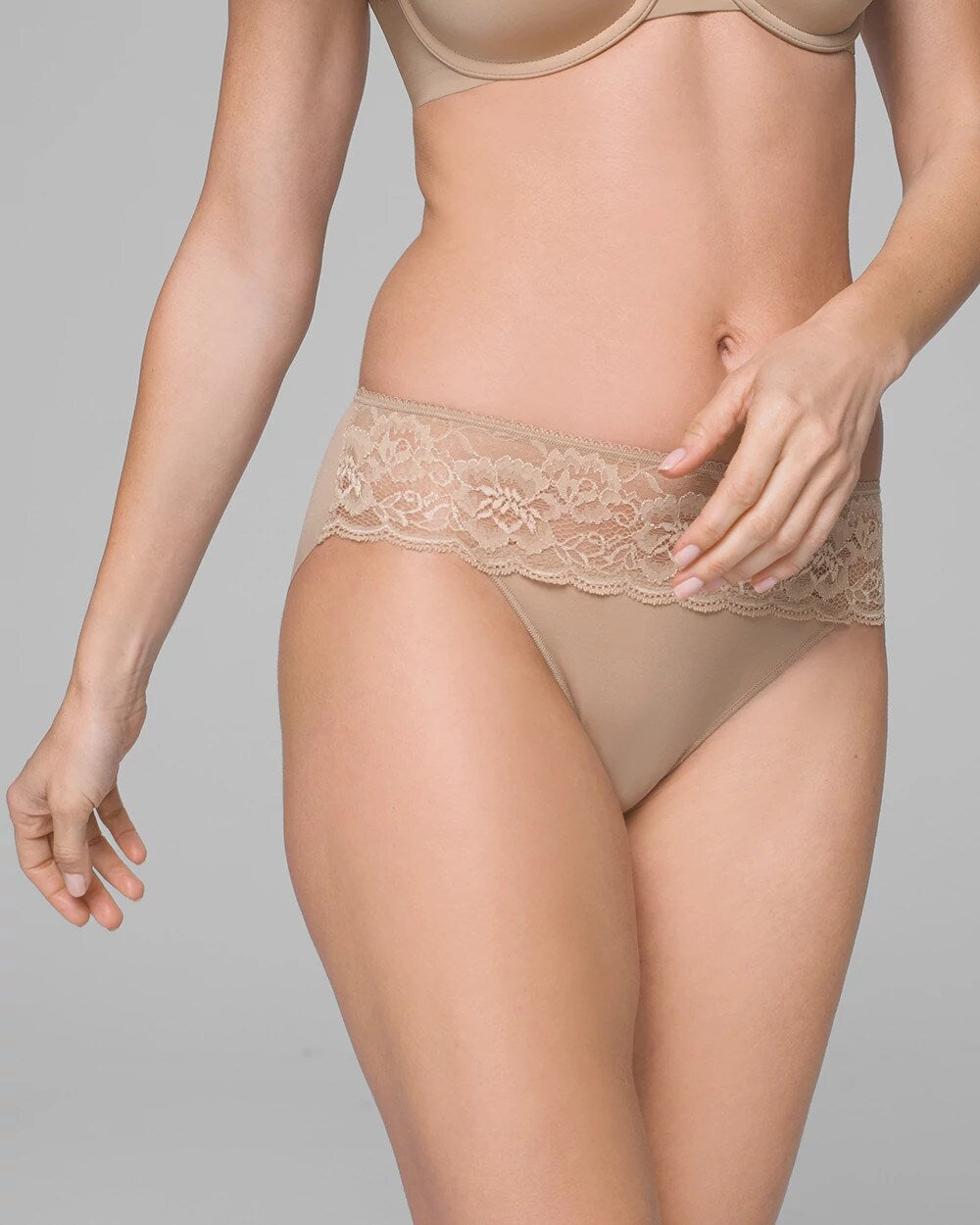 Soma / Hipster Panty with Lace WARM AMBER