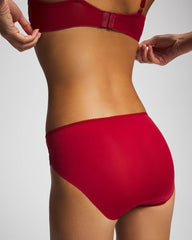 Soma / Hipster Panty with Sensuous Lace RED VELVET TONAL W/ LUREX