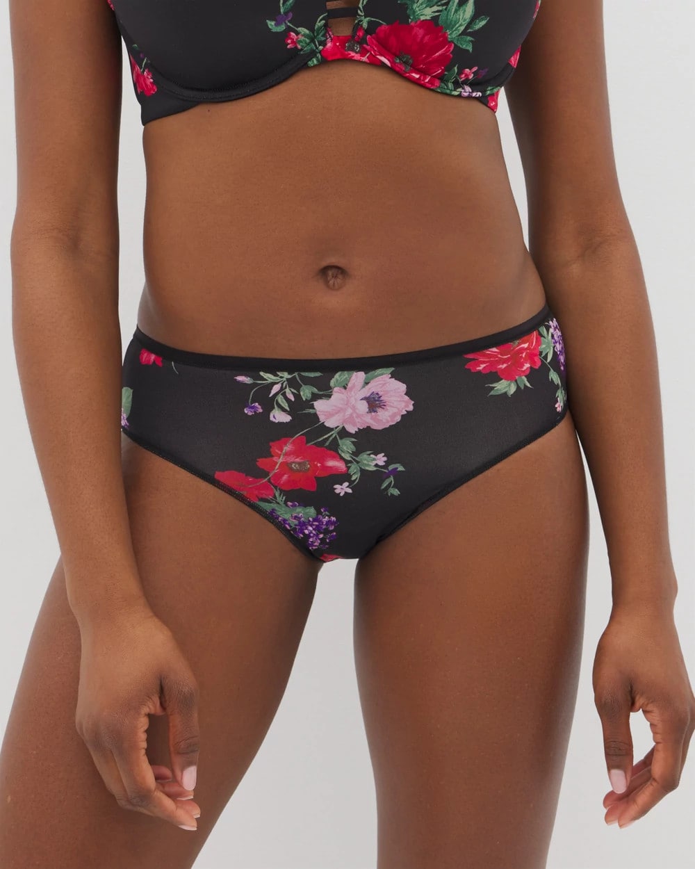 Soma / Cheeky Hipster Panty RHAPSODY FLORA MINI BLACK
